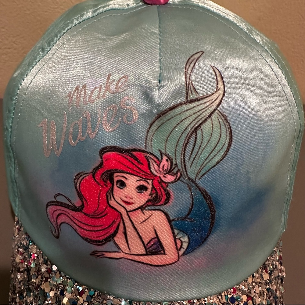 Disney Parks Little Mermaid Glitter Cap Youth - Picture 2 of 5